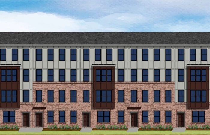 11A rendering of the planned two-over-two townhomes. (City documents)